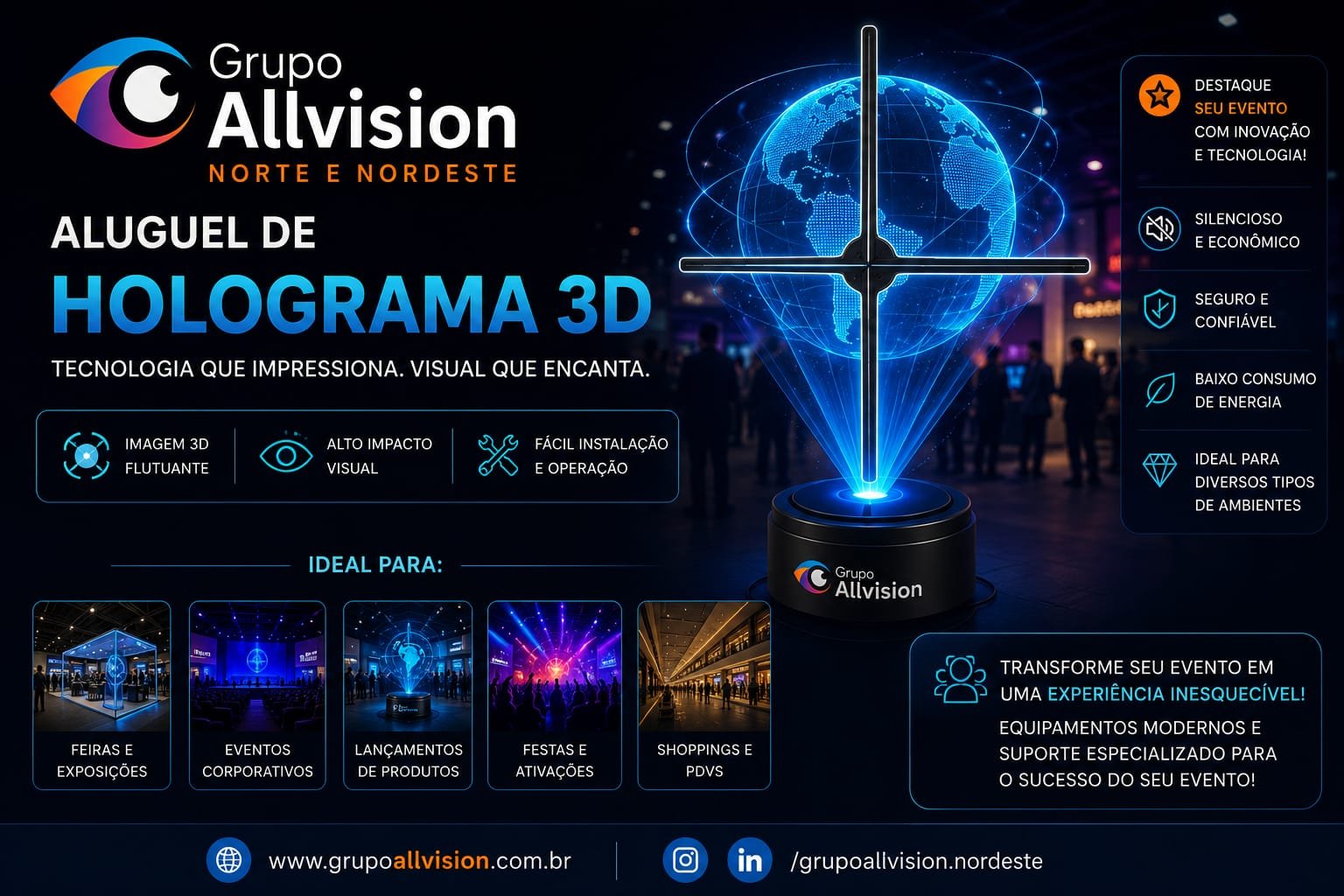 Aluguel de Painel de LED Flexível, Holograma 3D, Projetor e Óculos VR para CONNEPI e ENEXTIF em Fortaleza – CE