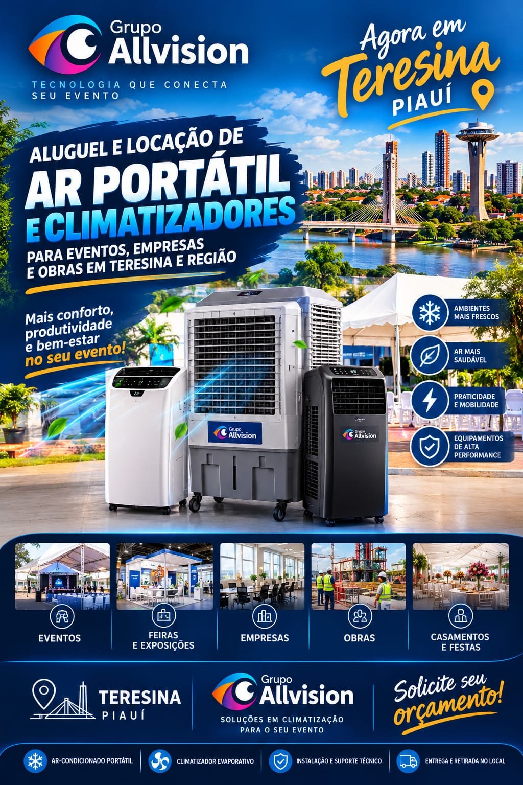 Aluguel de Soluções de Climatização para Eventos: Split, Piso Teto, Portátil e Cortina de Ar no Nordeste