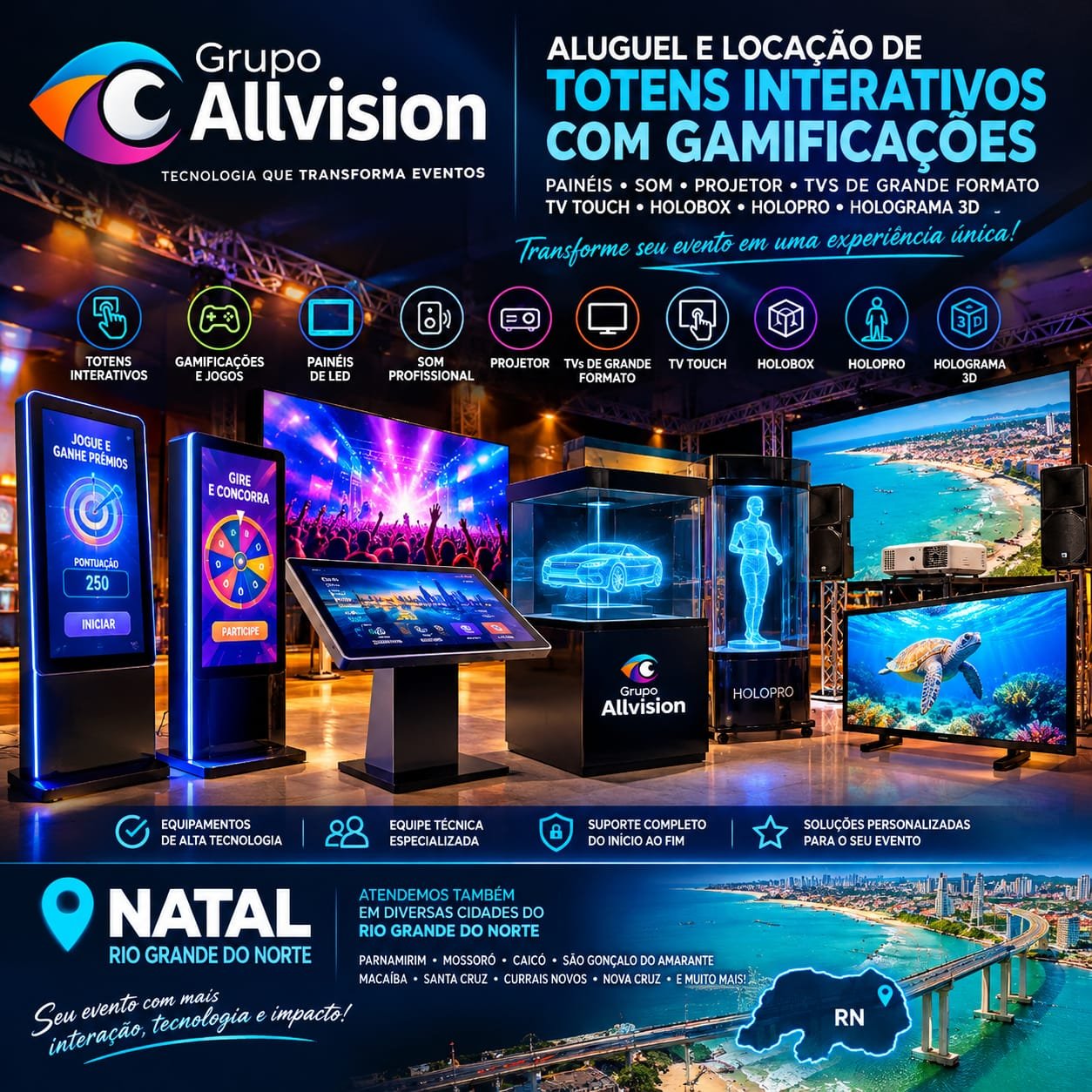 🚀 Locação de Equipamentos de Tecnologia para Feiras, Eventos e Congressos no Rio Grande do Norte